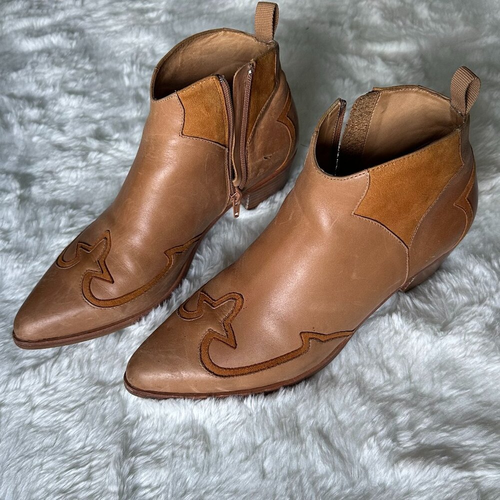 Western leather ankle boots - Picture 3 of 8